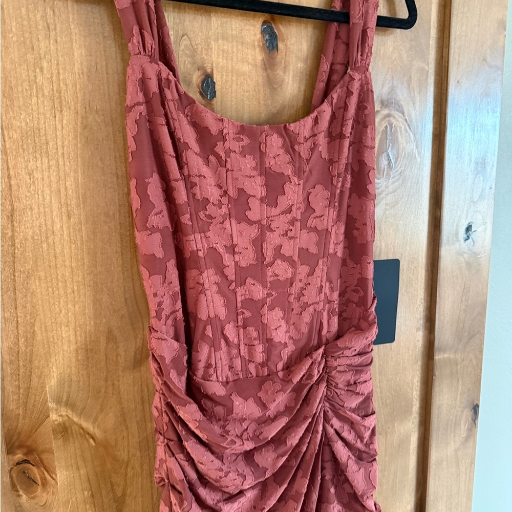 Lulu's Burgundy Floral Maxi Dress - Picture 3 of 5